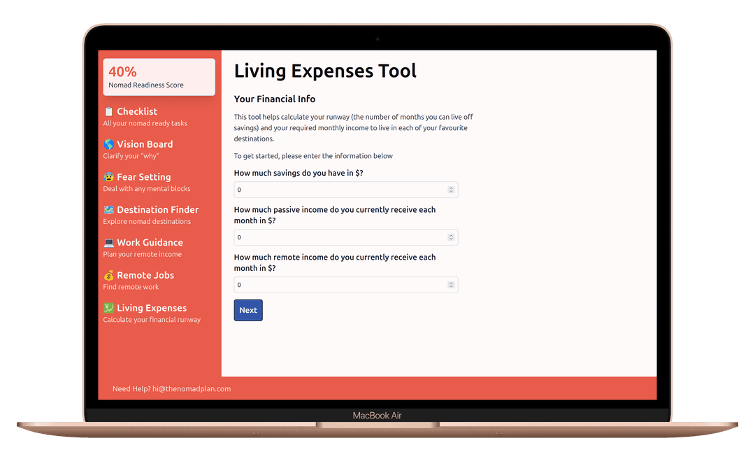 Living Expense and Runway Calculator illustration